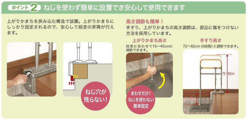 住宅改修 屋内用手すり 安寿 ＡＴＴＯＧＲＩＰ アットグリップ ＡＴ